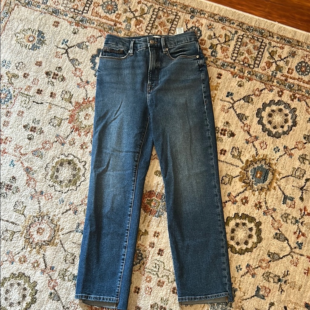 Good American Blue Straight Leg Jeans Classic Style